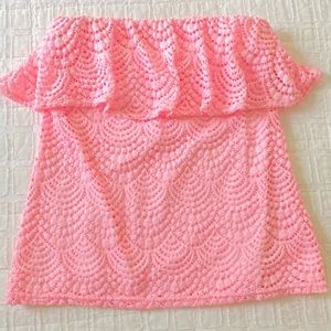 SOLD Pink Strapless Lilly Pulitzer top